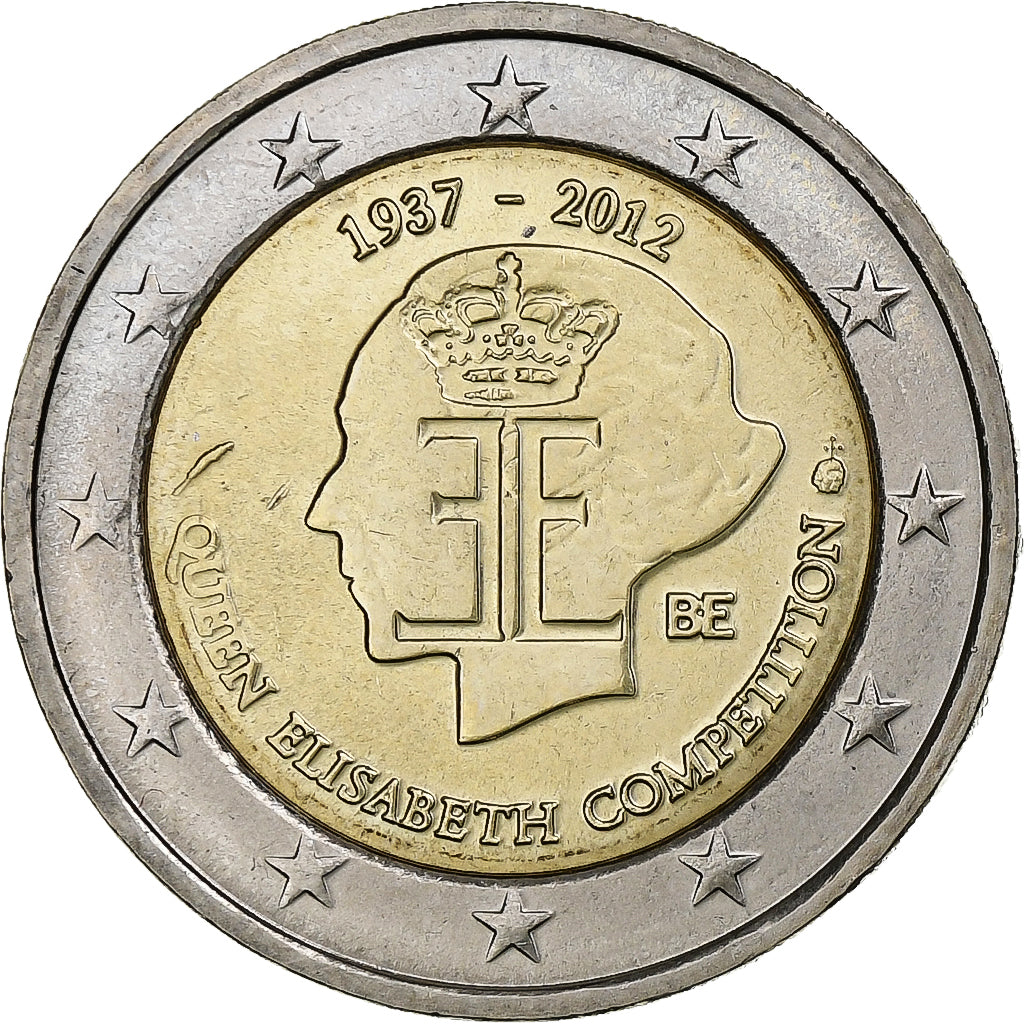 Bélgica, 2 Euro, Queen Elisabeth, 2012, Brussels, SC, Bimetálico, KM:317