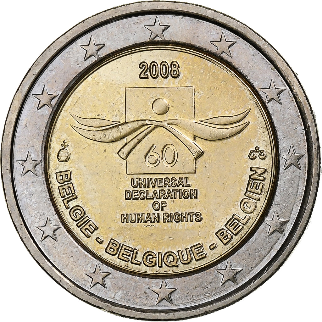 België, 2 Euro, 2008, Brussels, Bi-Metallic, PR