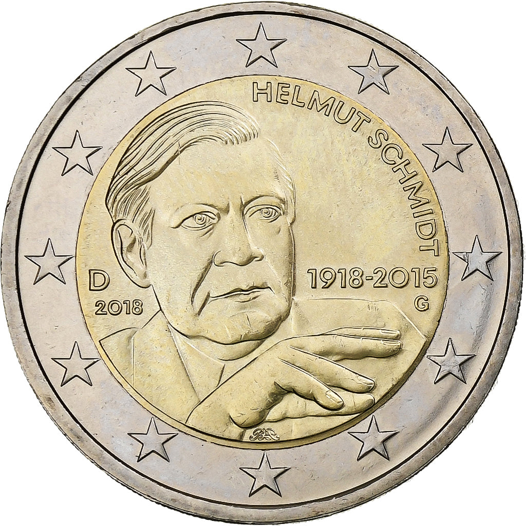République fédérale allemande, 2 Euro, 2018, Karlsruhe, Bimétallique, SPL