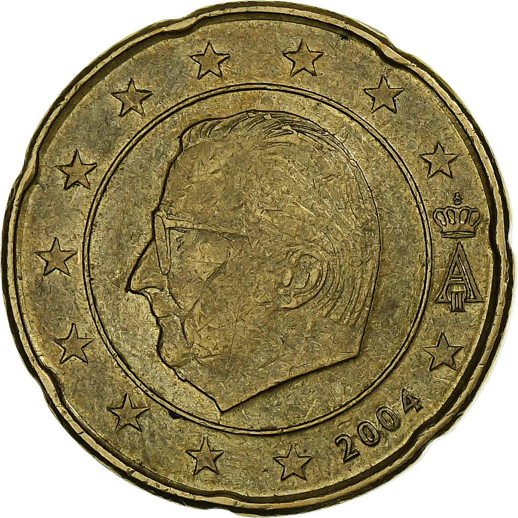 Belgien, Albert II, 20 Euro Cent, 2004, Brussels, Messing, SS, KM:228