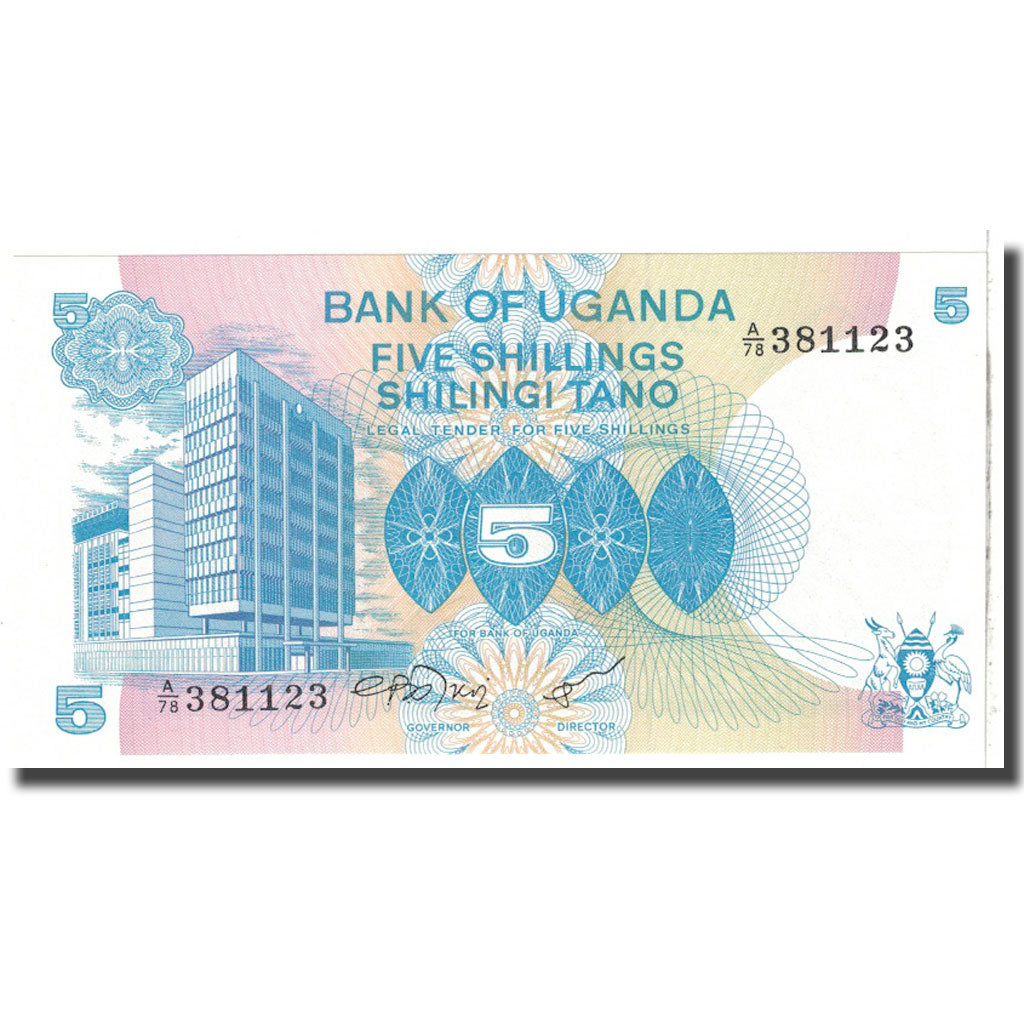 Banknote, Uganda, 5 Shillings, KM:10, UNC(65-70)