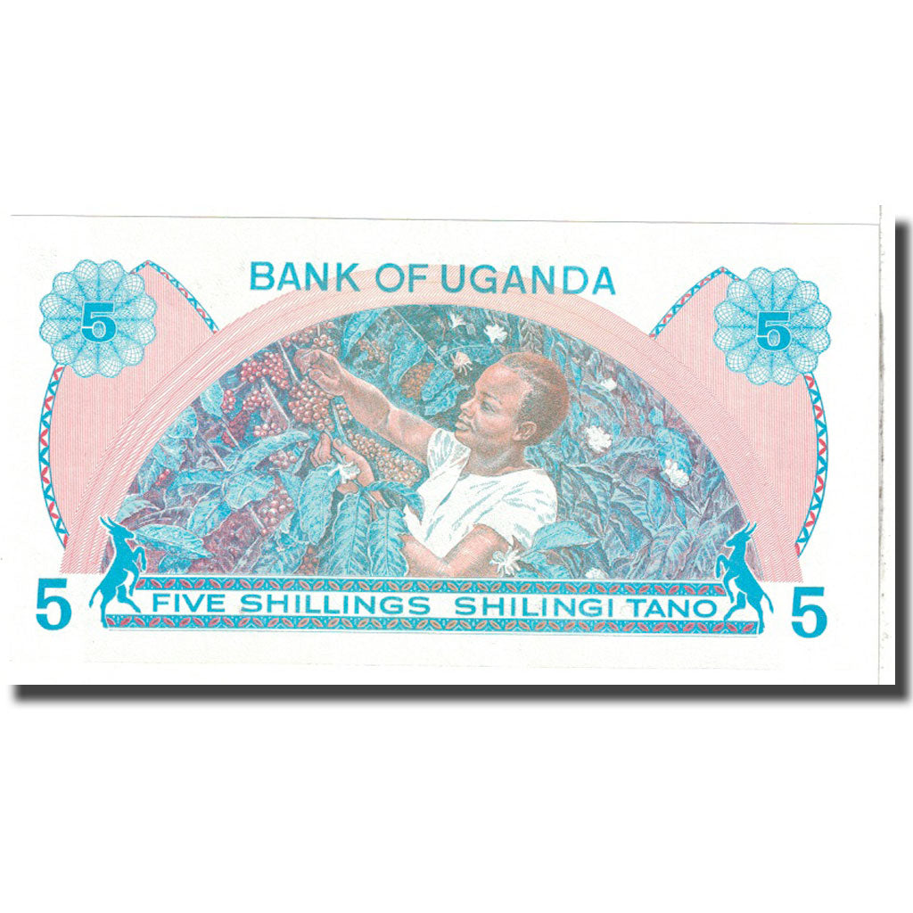 Banknote, Uganda, 5 Shillings, KM:10, UNC(65-70)