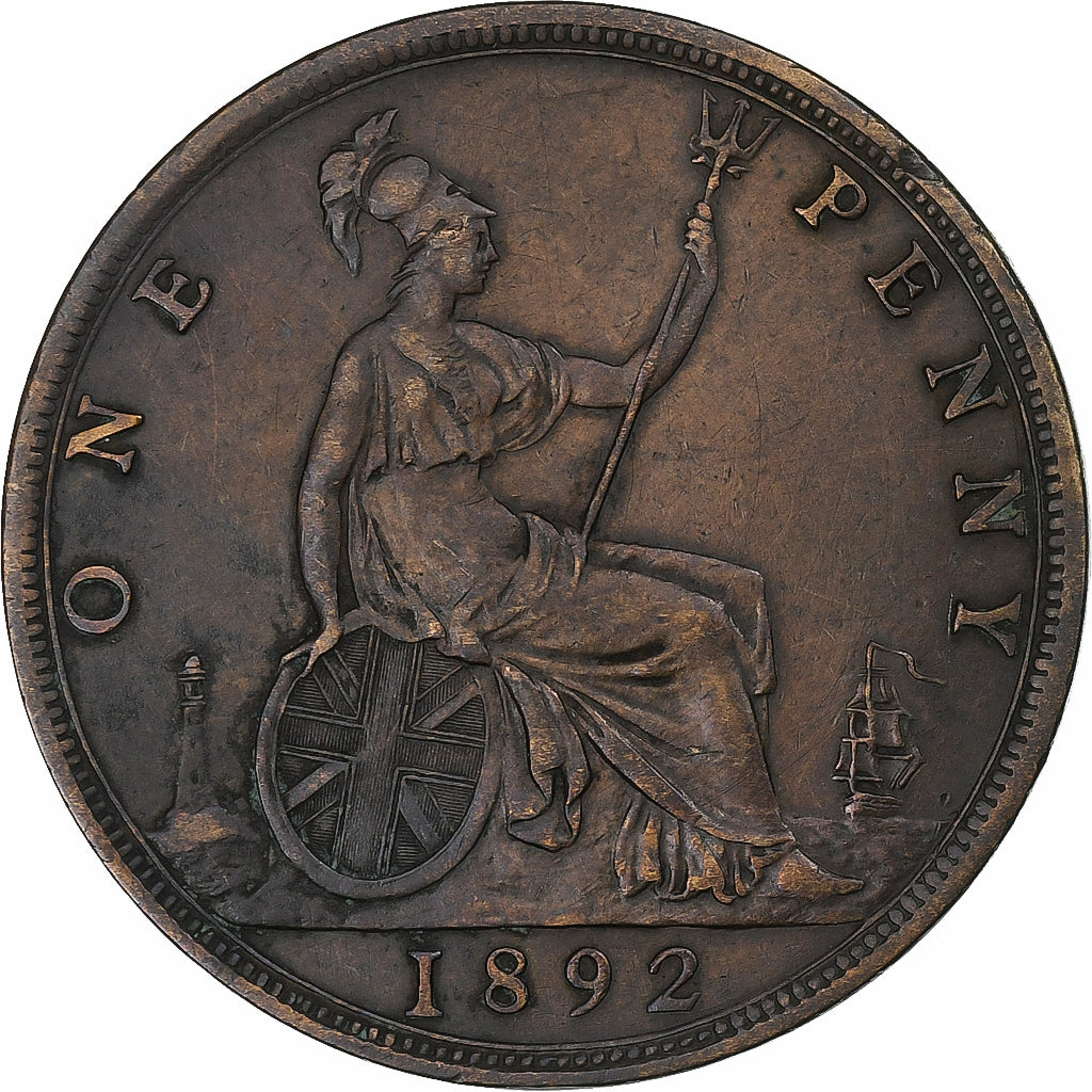 Great Britain, Victoria, Penny, 1892, Bronze, AU(50-53), KM:755