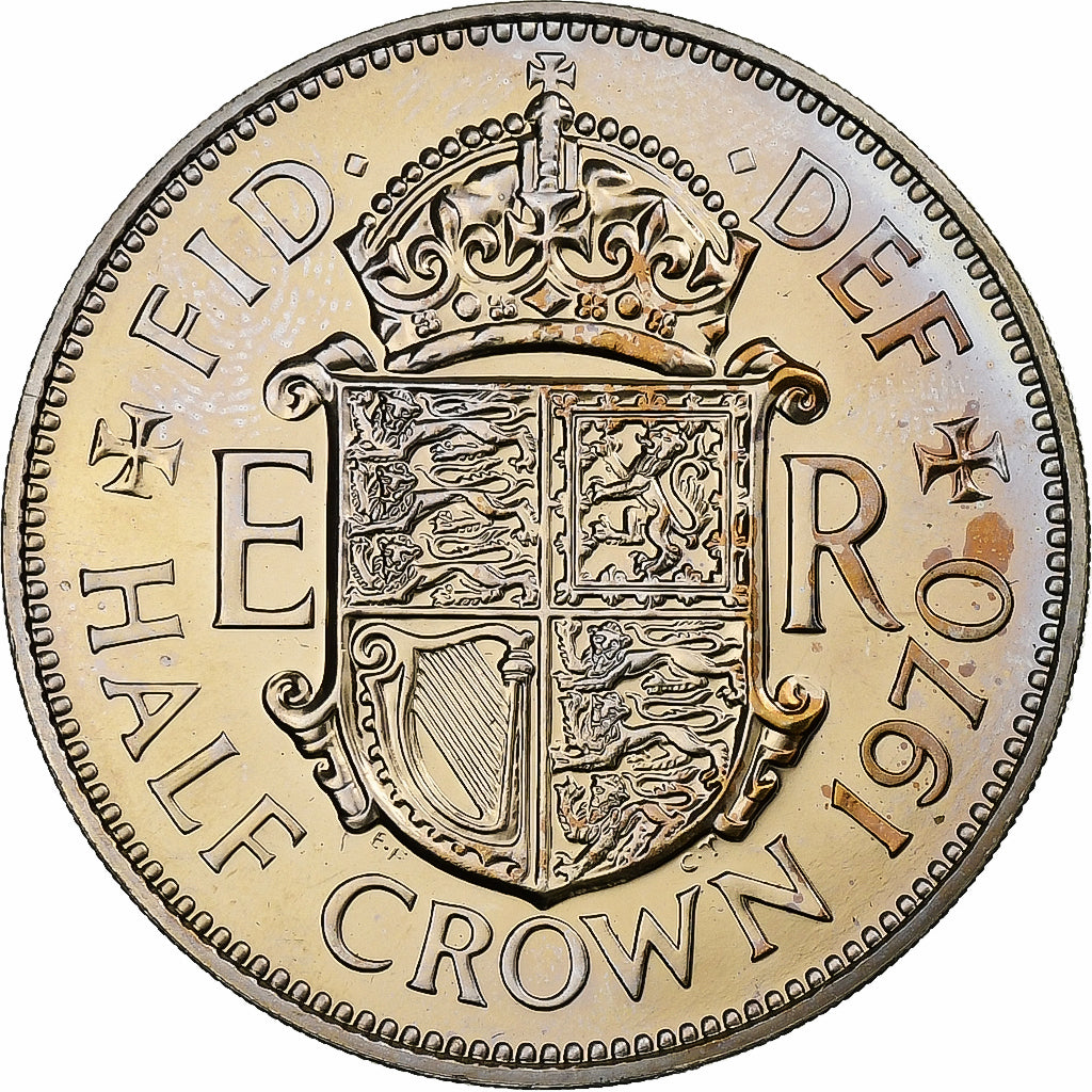 Great Britain, 1/2 Crown, 1970, Copper-nickel, MS(63), KM:907