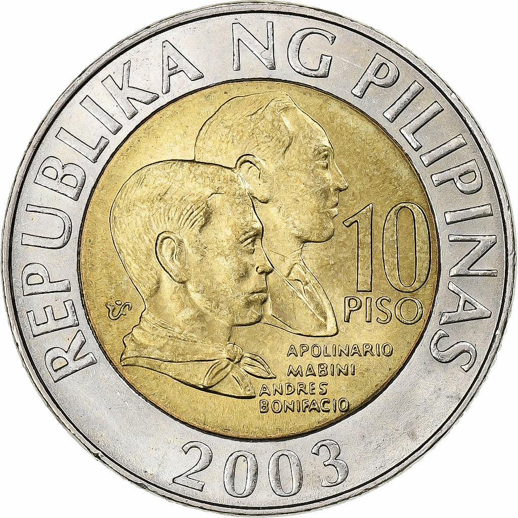Philippines, 10 Piso, 2003, Bi-Metallic, MS(63), KM:278