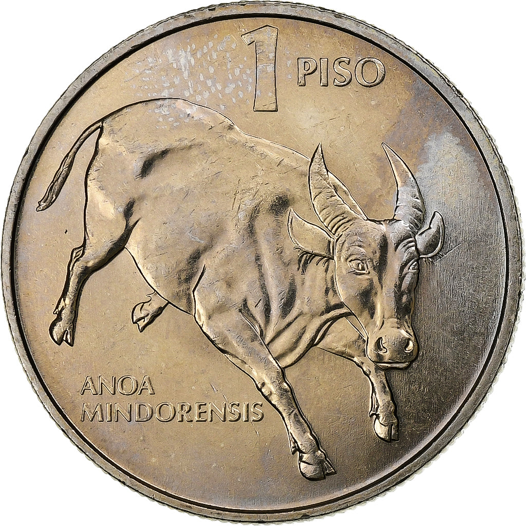 Philippines, Piso, 1983, Copper-nickel, AU(55-58), KM:243.1