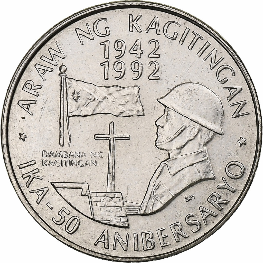 Philippines, Piso, 1992, Nickel Clad Steel, MS(63), KM:260