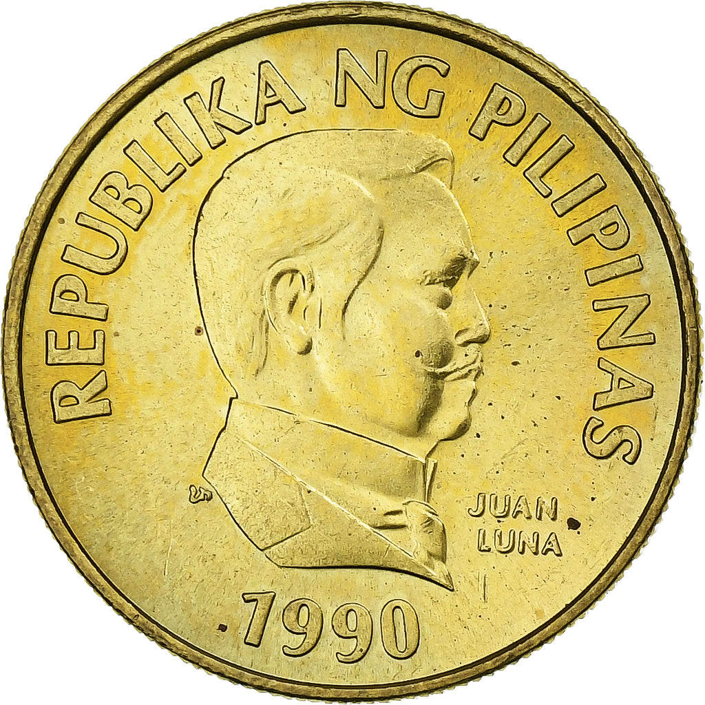 Philippines, 25 Sentimos, 1990, Brass, MS(63), KM:241.1