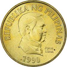 Philippines, 25 Sentimos, 1990, Brass, MS(63), KM:241.1