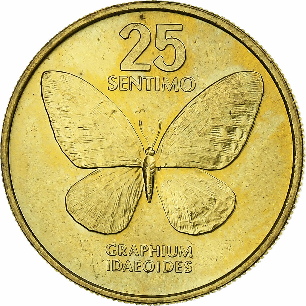 Philippines, 25 Sentimos, 1990, Brass, MS(63), KM:241.1