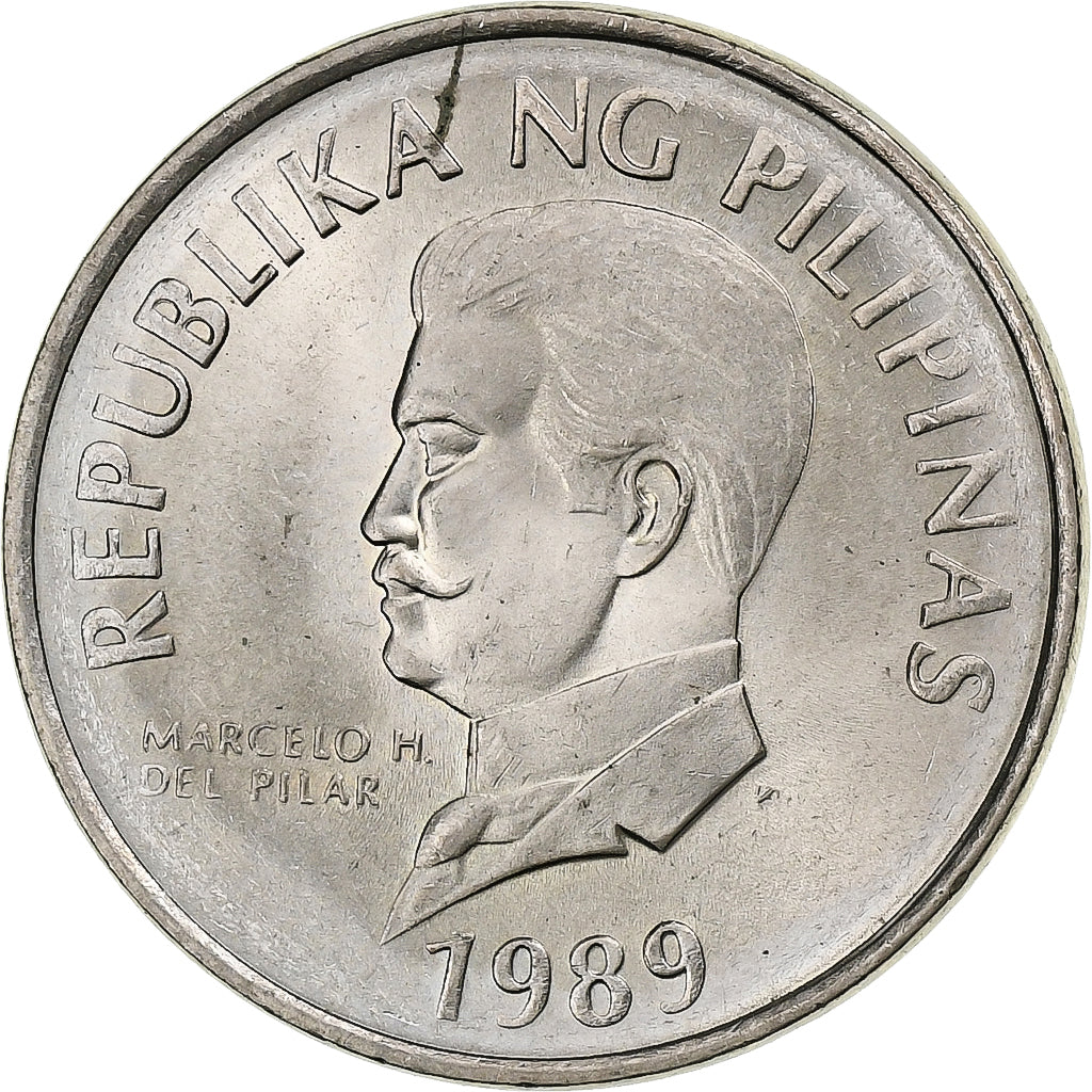Filipiny, 50 Sentimos, 1989, Miedź-Nikiel, MS(60-62), KM:242.1