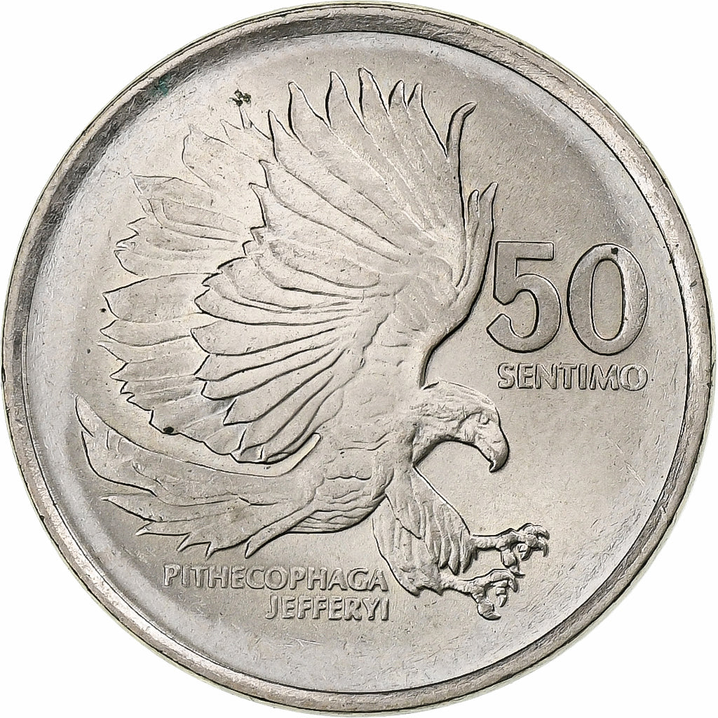 Filipiny, 50 Sentimos, 1989, Miedź-Nikiel, MS(60-62), KM:242.1