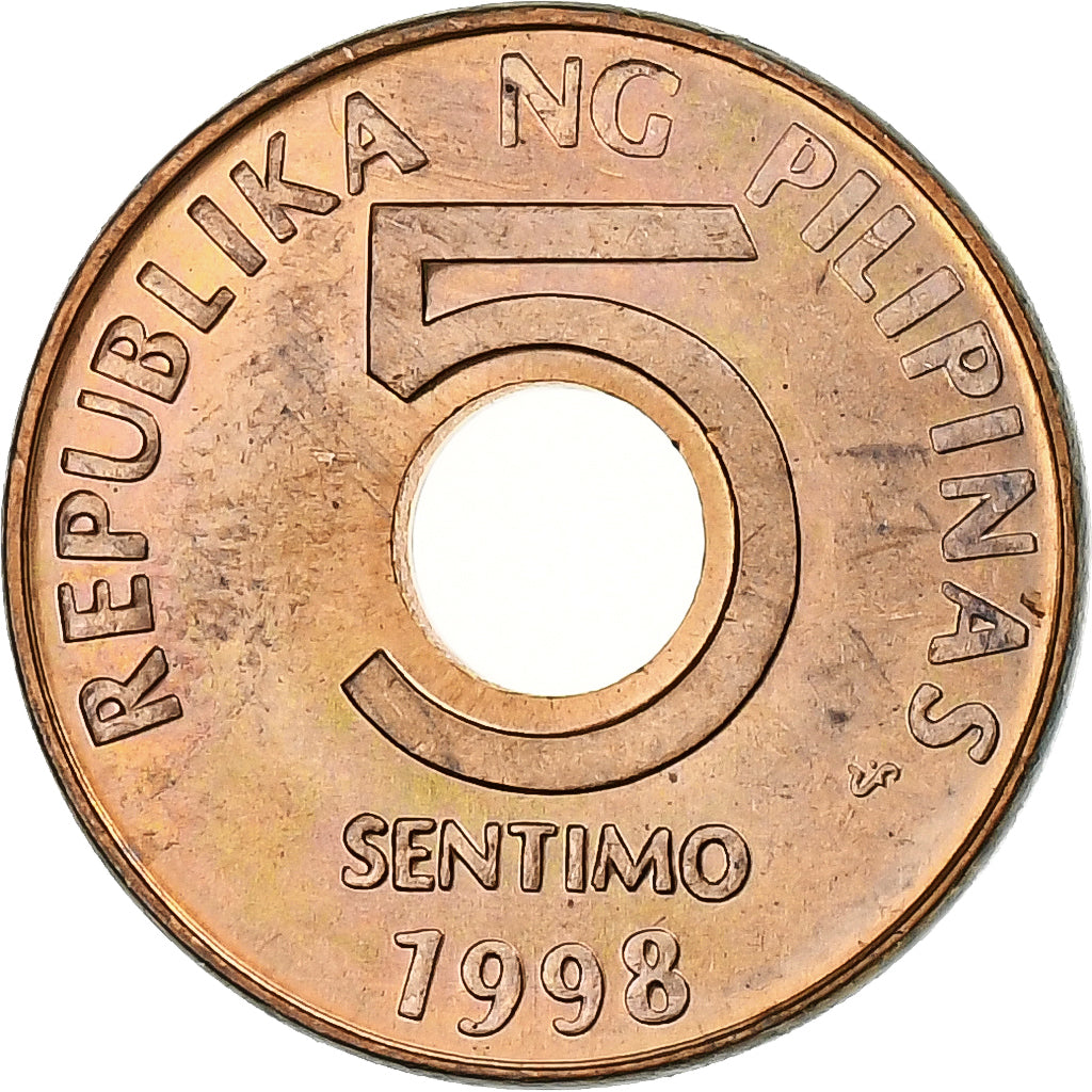 Filipinas, 5 Sentimos, 1998, Cobre chapado en acero, SC, KM:268