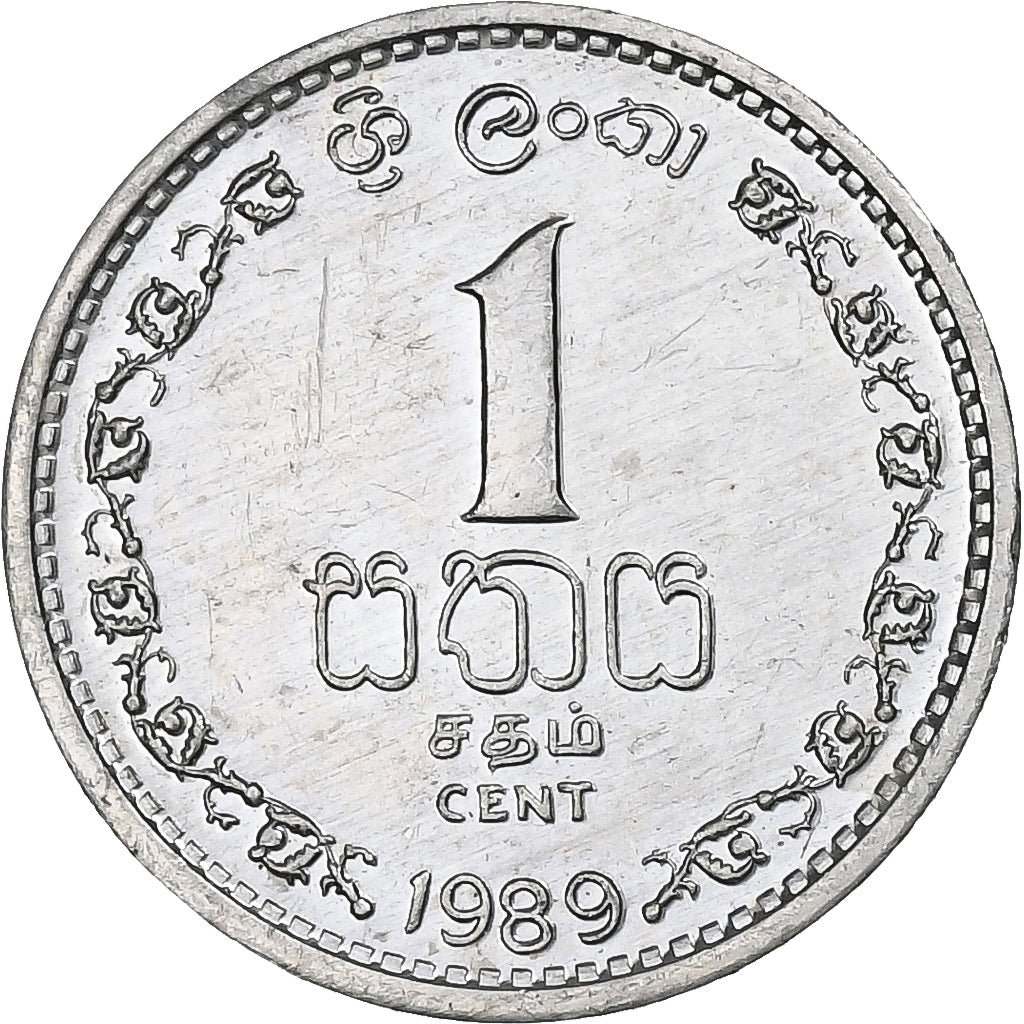Sri Lanka, Cent, 1989, Aluminio, EBC, KM:137