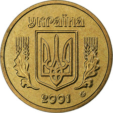 Ucrania, Hryvnia, 2001, Kyiv, Aluminio - bronce, SC, KM:8b