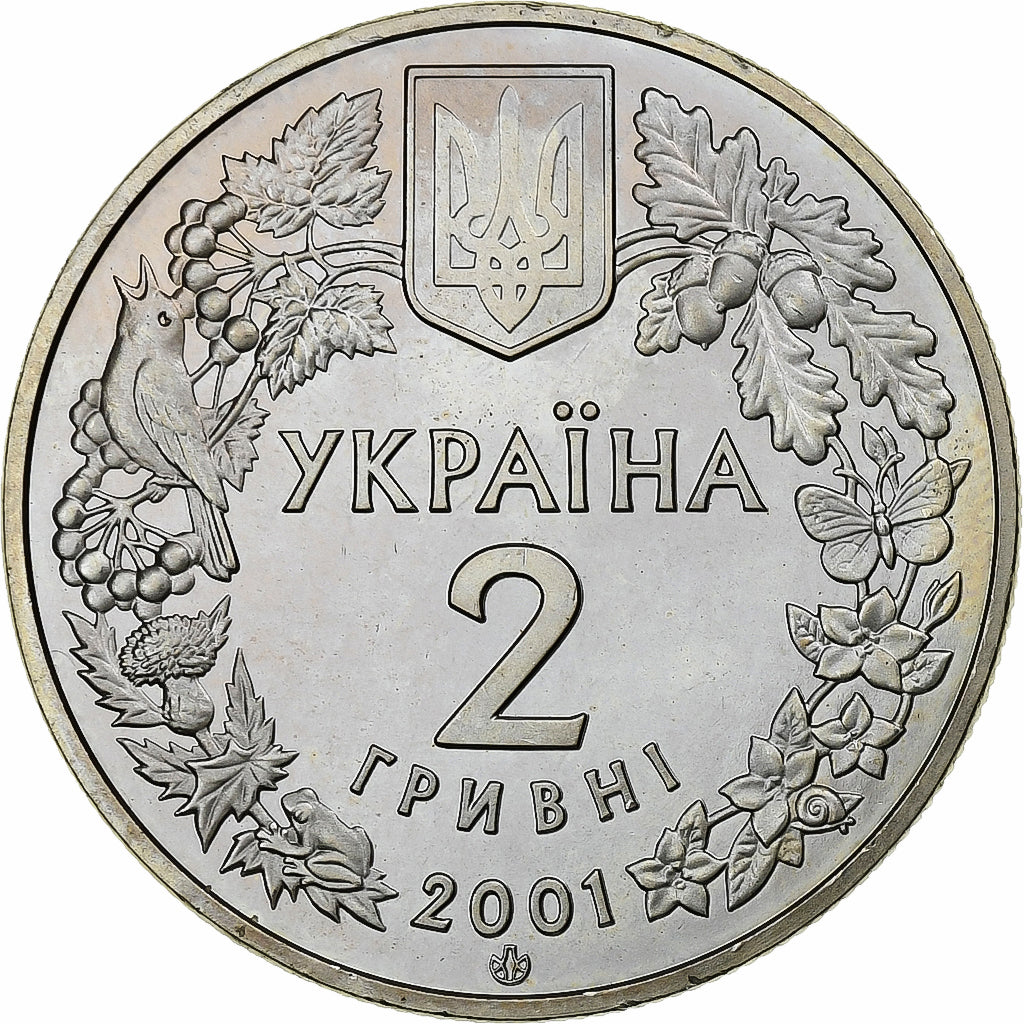 Ucrânia, 2 Hryvni, 2001, Prata, MS(63), KM:115