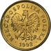 Poland, 5 Groszy, 1992, Warsaw, Brass, MS(63), KM:278