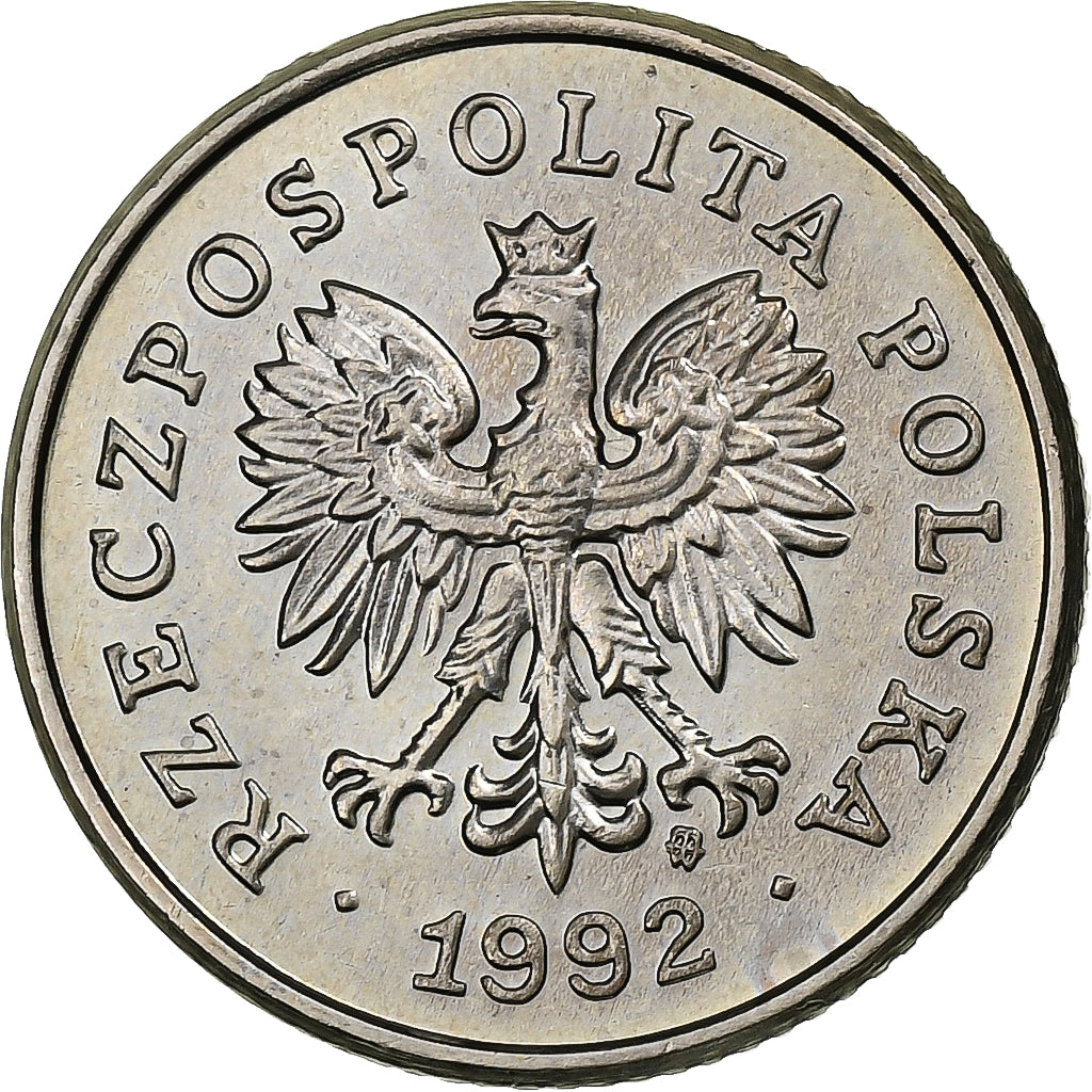 Polonia, 50 Groszy, 1992, Warsaw, Rame-nichel, SPL, KM:281