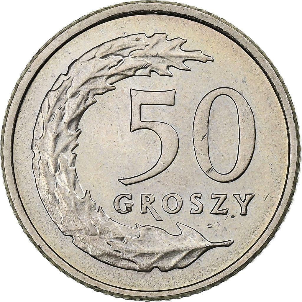 Polonia, 50 Groszy, 1992, Warsaw, Rame-nichel, SPL, KM:281