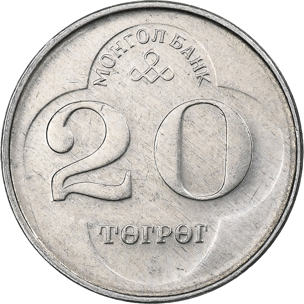 Mongólia, 20 Tugrik, 1994, Alumínio, MS(63), KM:122