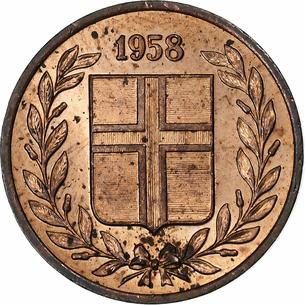 Iceland, Eyrir, 1966, Bronze, AU(55-58), KM:8