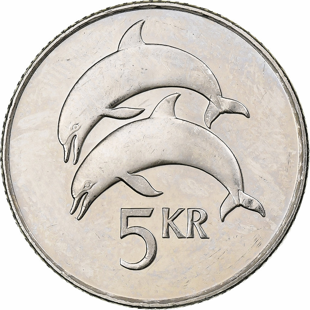 Iceland, 5 Kronur, 1996, Nickel plated steel, SS, KM:28a