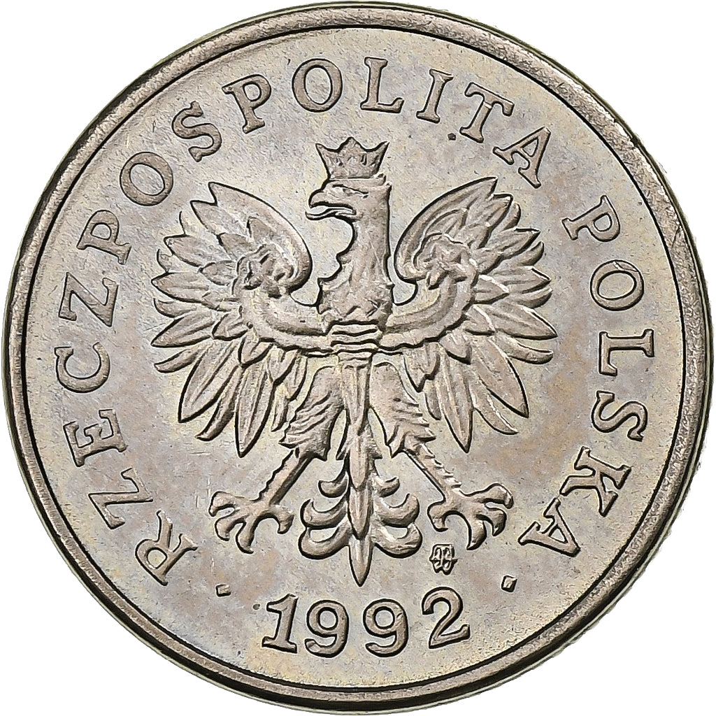 Polonia, 20 Groszy, 1992, Warsaw, Cobre - níquel, EBC, KM:280