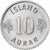 Islandia, 10 Aurar, 1974, Aluminium, AU(55-58), KM:10a