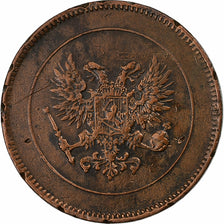 Finland, Nicholas II, 5 Pennia, 1917, Copper, EF(40-45), KM:17