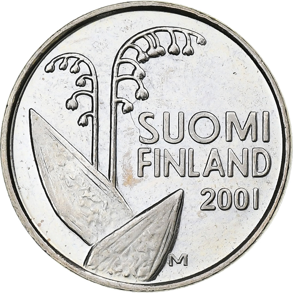 Finland, 10 Pennia, 2001, Copper-nickel, MS(63), KM:65