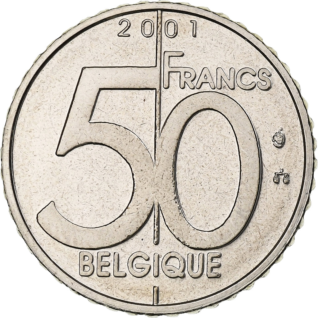 Belgium, Albert II, 50 Francs, 50 Frank, 2001, Brussels, Nickel, MS(63), KM:193