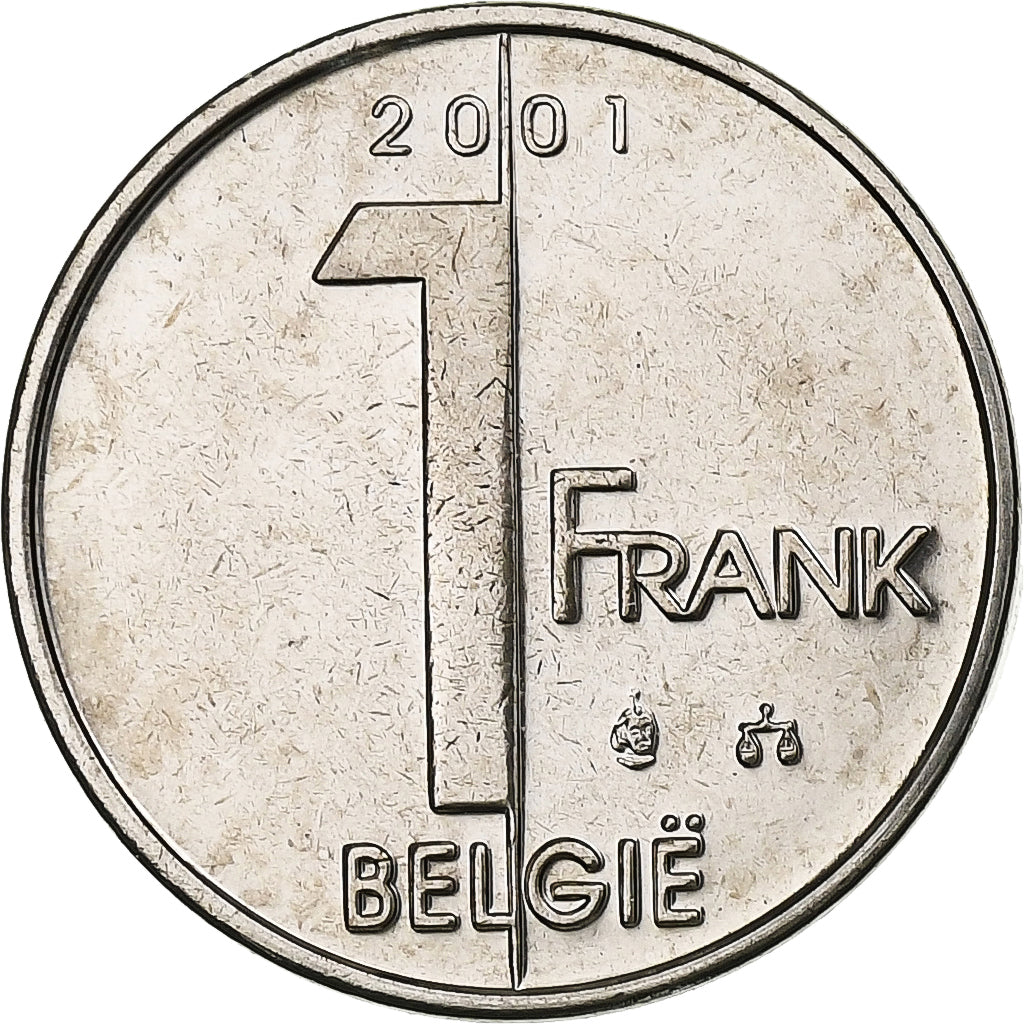 Belgien, Albert II, Franc, 2001, Nickel Plated Iron, UNZ, KM:188