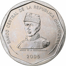 Dominican Republic, 25 Pesos, 2005, Copper-nickel, MS(63), KM:107