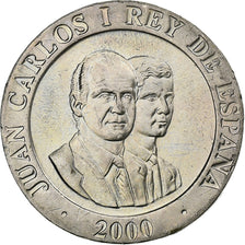 Espanha, Juan Carlos I, 200 Pesetas, 2000, Cobre-níquel, AU(55-58), KM:992