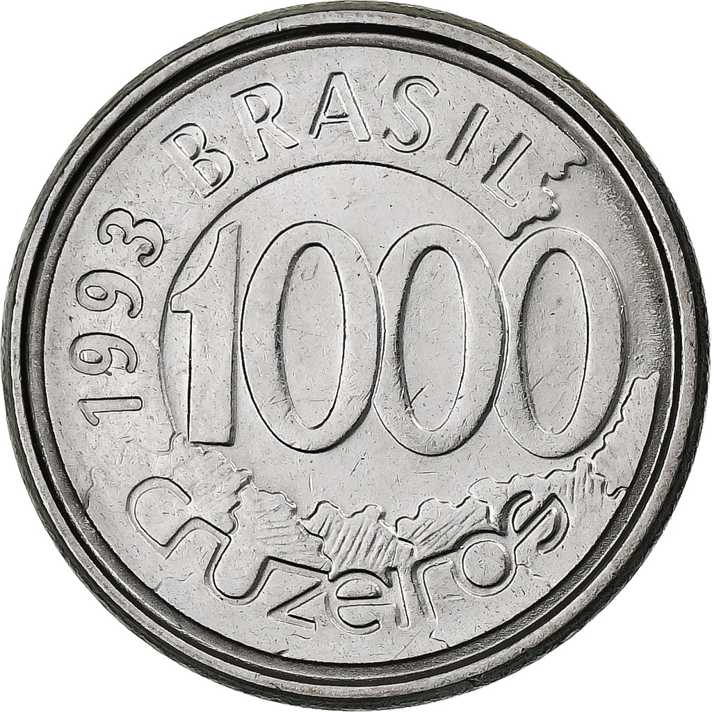 Brazil, 1000 Cruzeiros, 1993, Stainless Steel, MS(63), KM:626