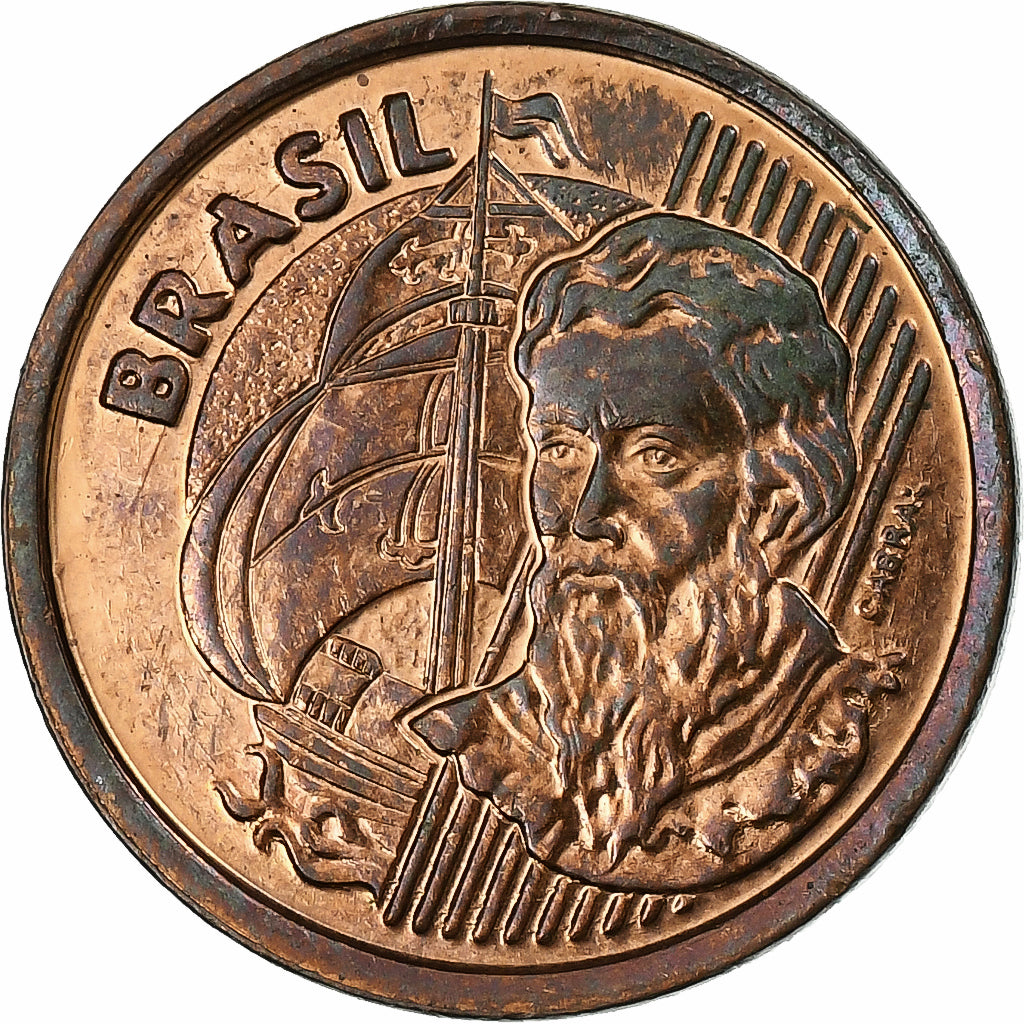 Brazil, Centavo, 1998, Copper Plated Steel, AU(55-58), KM:647