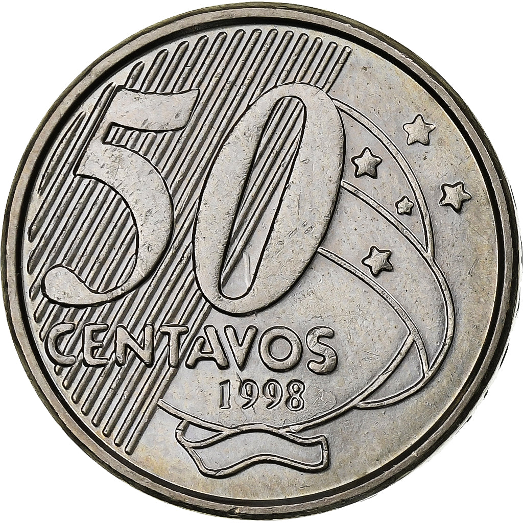Brazil, 50 Centavos, 1998, Stainless Steel, EF(40-45), KM:651a
