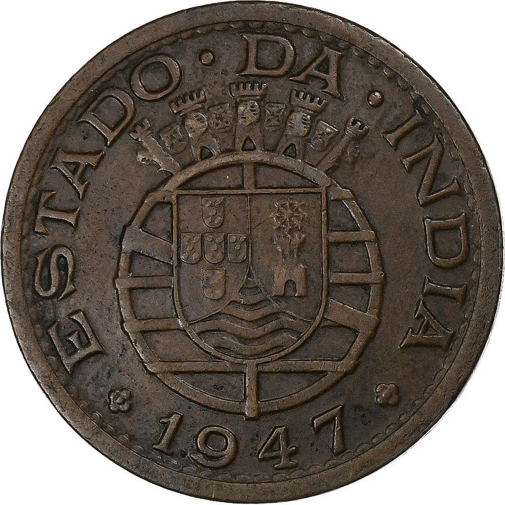 INDIA-PORTUGUESE, Tanga, 60 Reis, 1947, Bronze, EF(40-45), KM:28