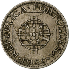 INDIA-PORTUGUESE, 6 Escudos, 1959, Copper-nickel, EF(40-45), KM:35