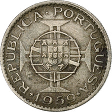 INDIA-PORTUGUESE, 3 Escudos, 1959, Copper-nickel, EF(40-45), KM:34