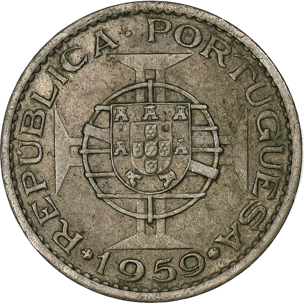 INDIA-PORTUGUESE, 60 Centavos, 1959, Kupfer-Nickel, VZ, KM:32