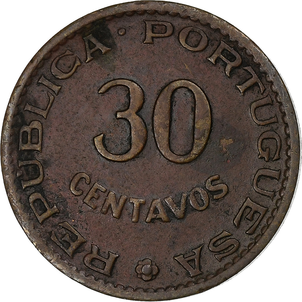 INDIA-PORTUGUESE, 30 Centavos, 1959, Bronze, EF(40-45), KM:31