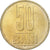 Roménia, 50 Bani, 2005, Bucharest, Níquel-Latão, AU(55-58), KM:192