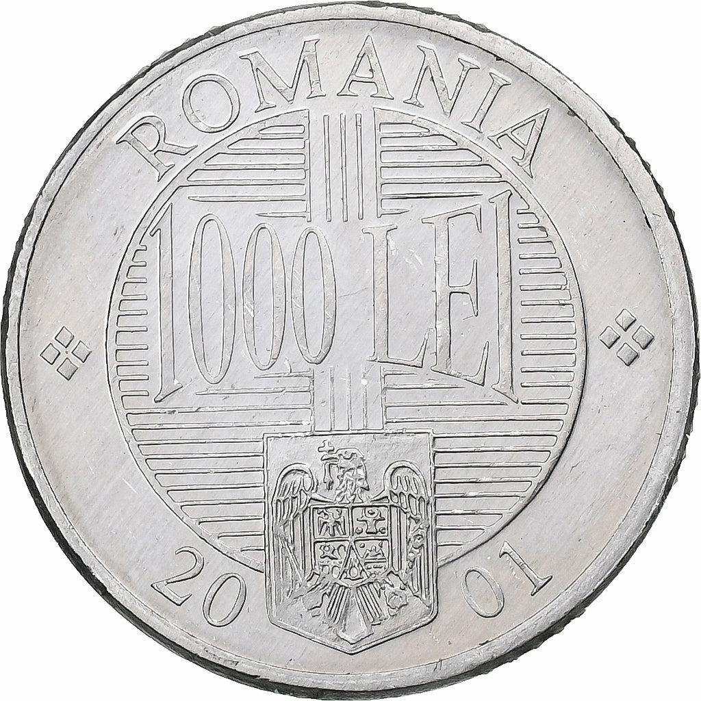 Roemenië, 1000 Lei, 2001, Aluminium, ZF, KM:153
