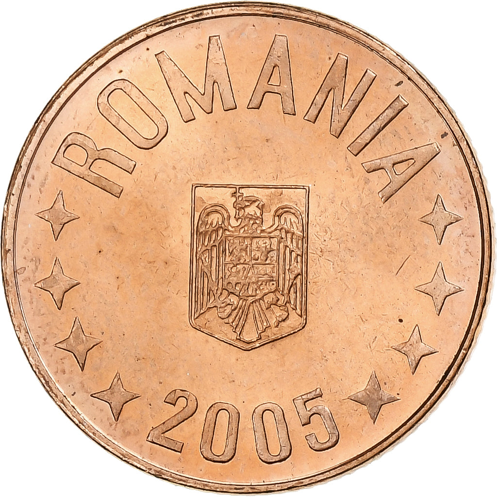 Roemenië, 5 Bani, 2005, Acier plaqué cuivre, PR, KM:190