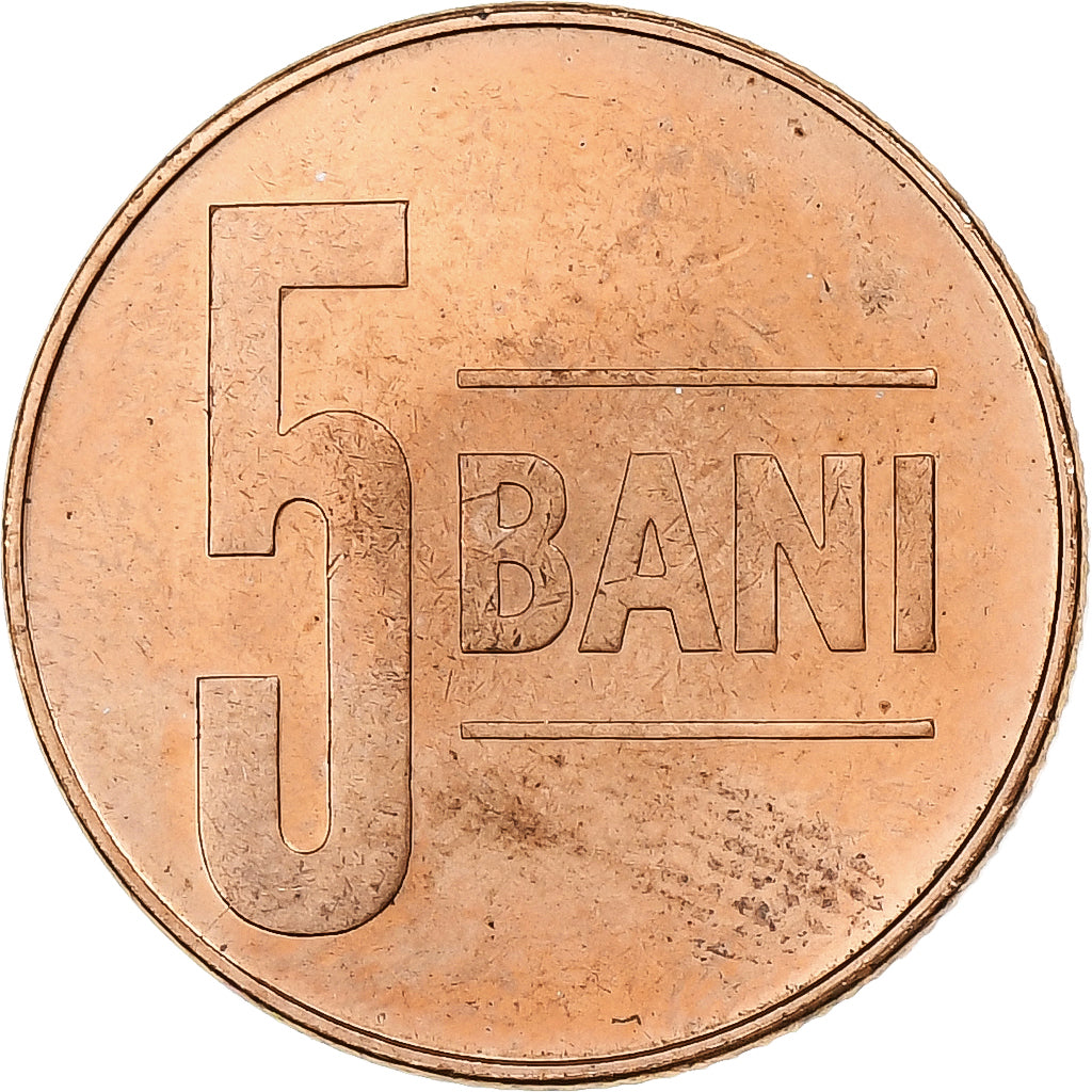 Roemenië, 5 Bani, 2005, Acier plaqué cuivre, PR, KM:190