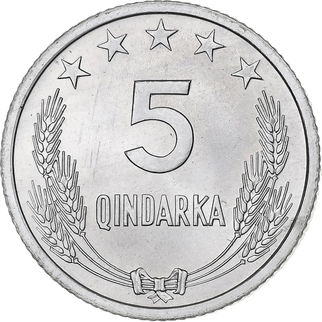 Albanie, 5 Qindarka, 1969, Rome, Aluminium, SUP+, KM:44
