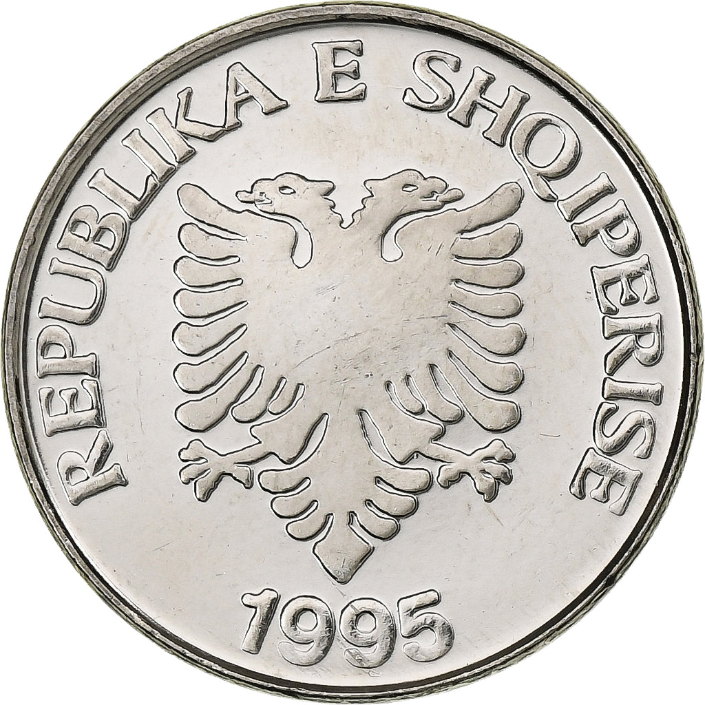 Albanie, 5 Lekë, 1995, Rome, Nickel plaqué acier, SUP, KM:76