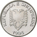 Albânia, 5 Lekë, 1995, Rome, Aço Niquelado, AU(55-58), KM:76