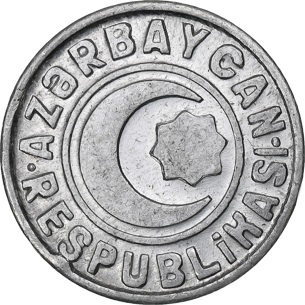 Azerbaijan, 20 Qapik, 1992, Aluminum, AU(50-53), KM:3a